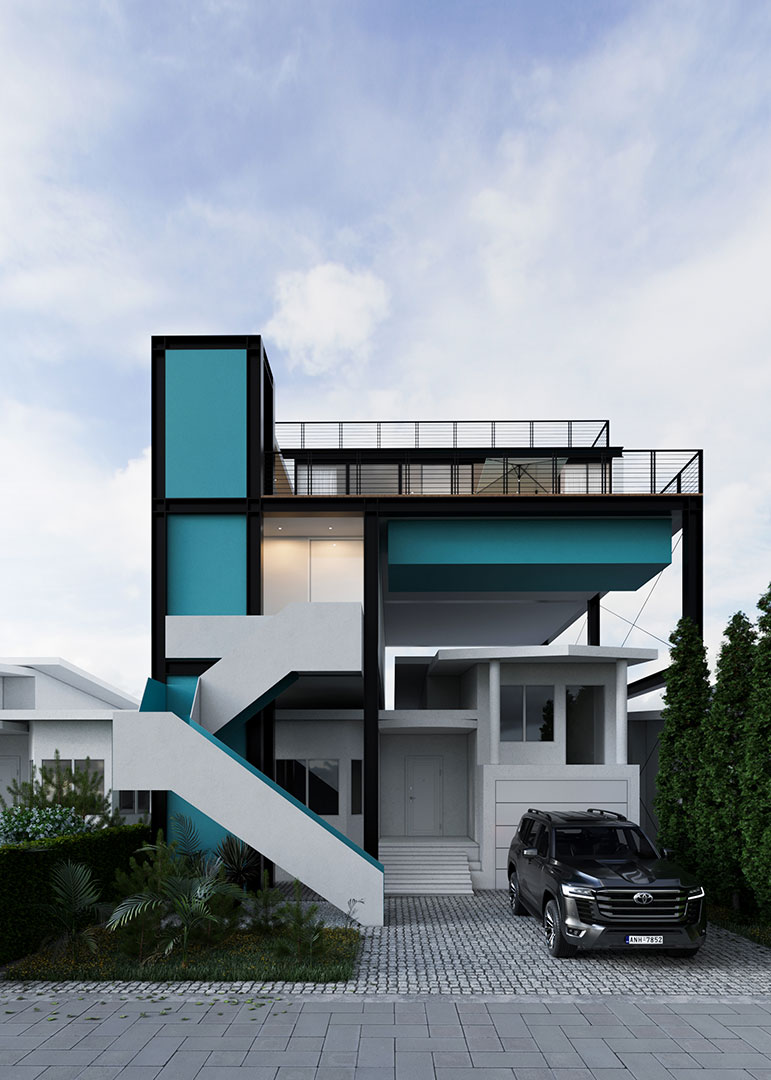 ویلای 1+1 نمای مدرن ویلا