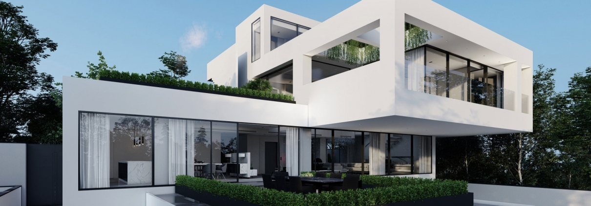 نمای مدرن ساختمان ویلایی