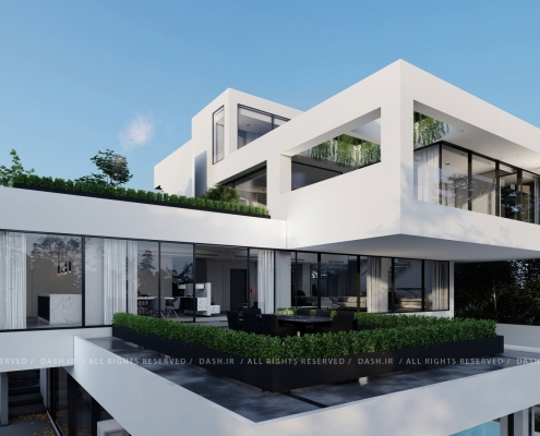 نمای مدرن ساختمان ویلایی
